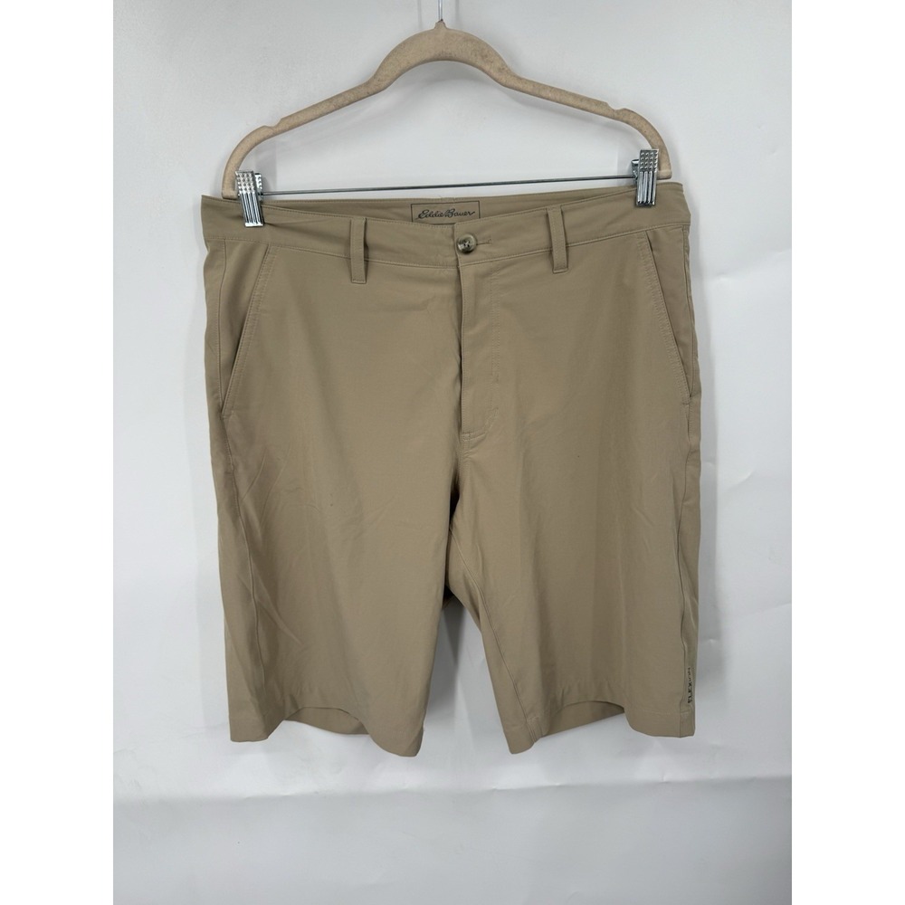 Eddie Bauer Outdoor Men's Shorts 34 Tan Gorpcore Camping Hiking Flexion‎ Fabric
